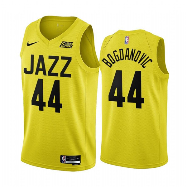 Men's Utah Jazz #44 Bojan Bogdanovic Yellow 2022/23 Association Edition Stitched Basketball Jersey
